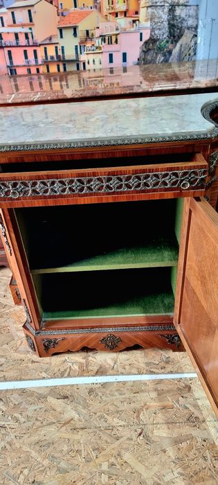 Comoda Servanta Bronz Intarsie Marmura Lemn Masiv