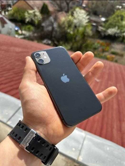 iPhone 11 Negru, Memorie 128GB,4GB RAM,100% Baterie,iOS 26 -IMPECABIL