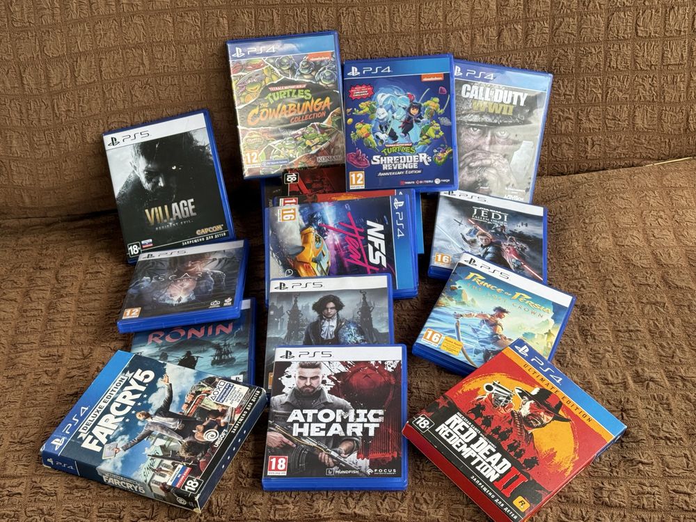 Диски игры пс 4 playstation 5 ps 4/RDR2,Atomic Heart,NFS,Mafia,Far Cry