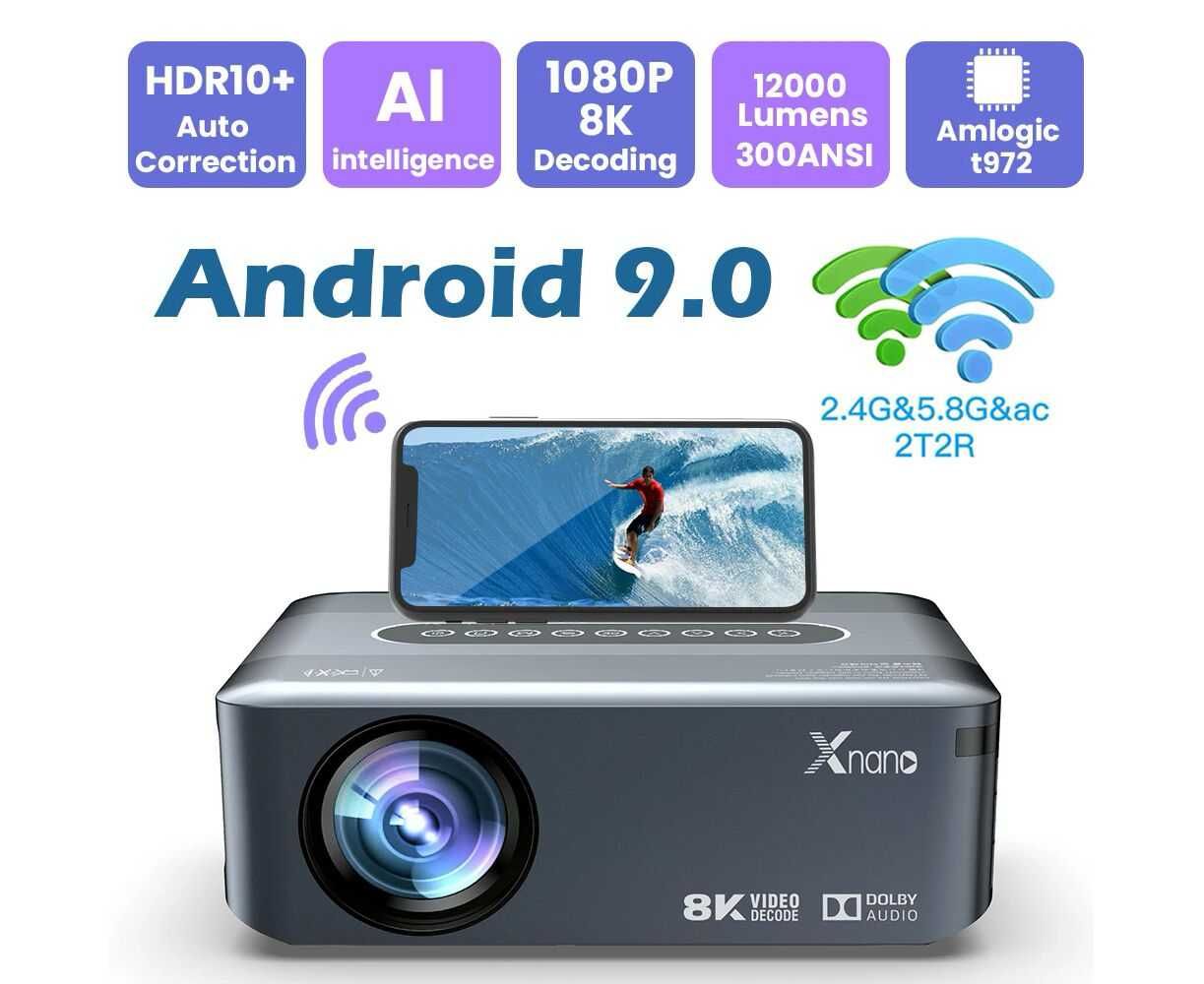 Мултимедиен Проектор + TV Box Xnano X1, LCD + LED, Amlogic T972, 2/16