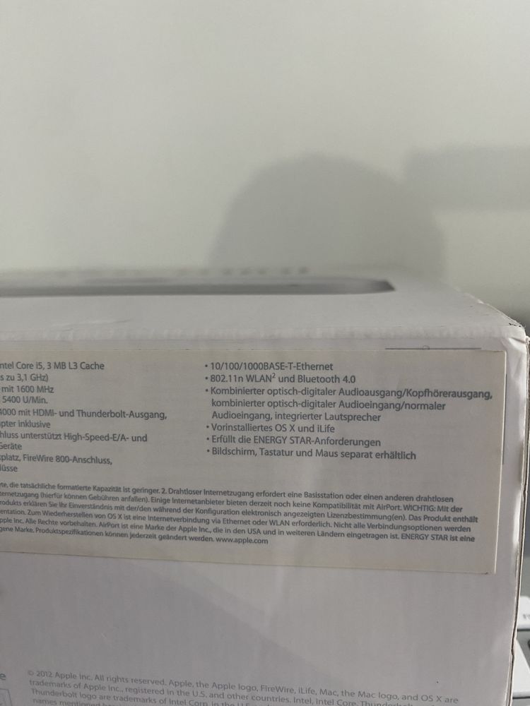 Mac mini apple intel Core i5