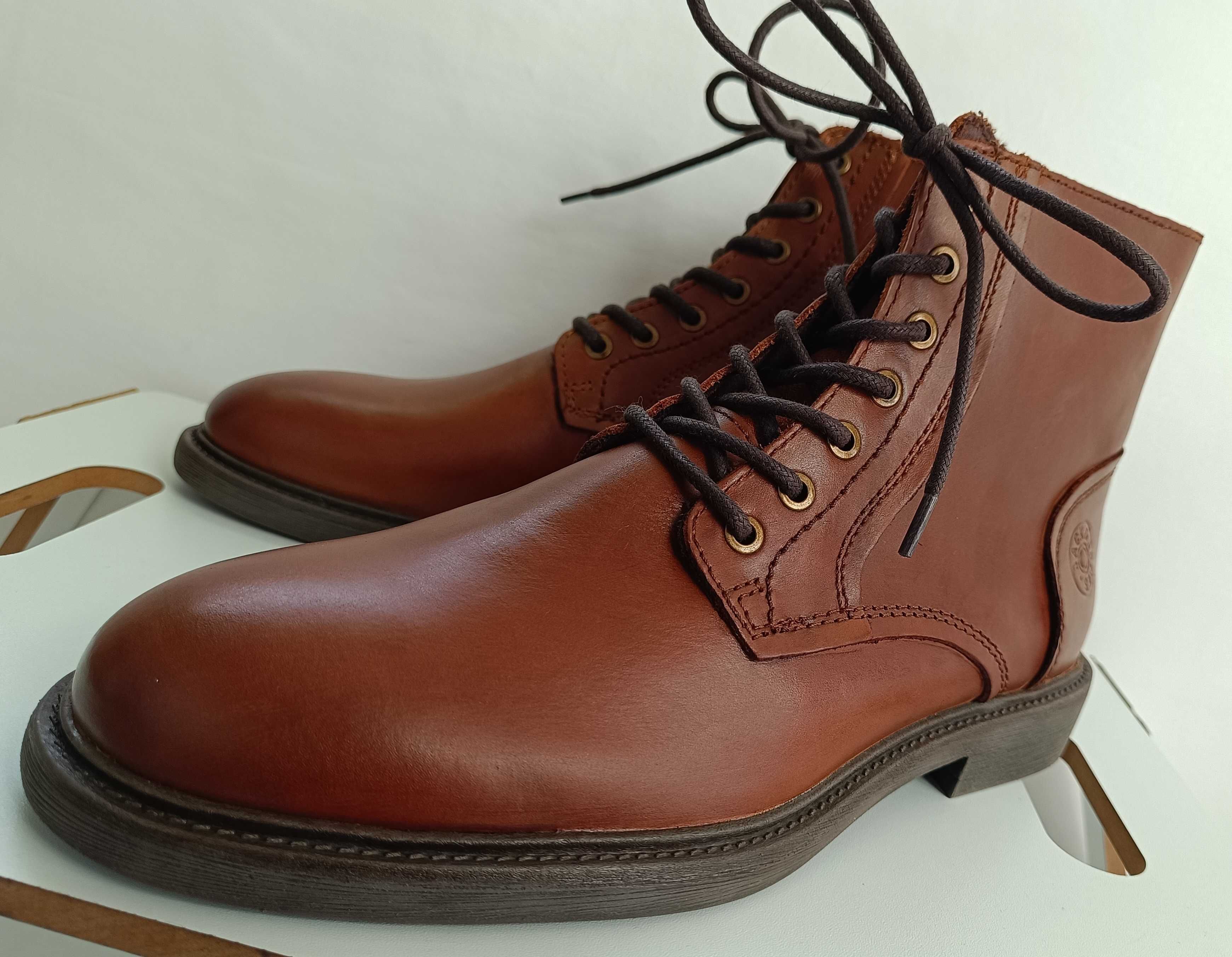 Ghete lace up 43 premium Jack & Jones NOI piele naturala moale