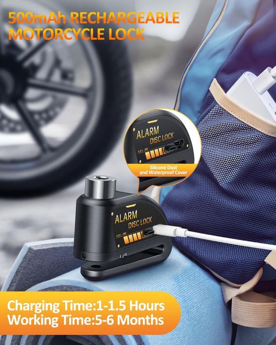 Antifurt pentru moped, bicicletă, motocicletă, scuter,YBLNTEK,sigilat