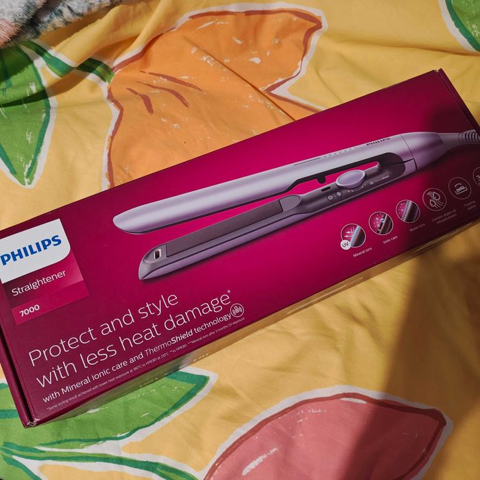 Преса за коса Phillips Series 7000, цвят: розов