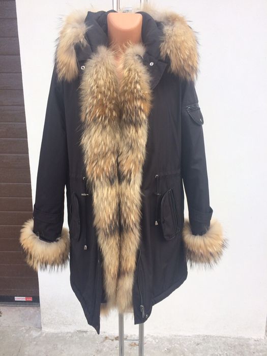 Geaca parka blana naturală