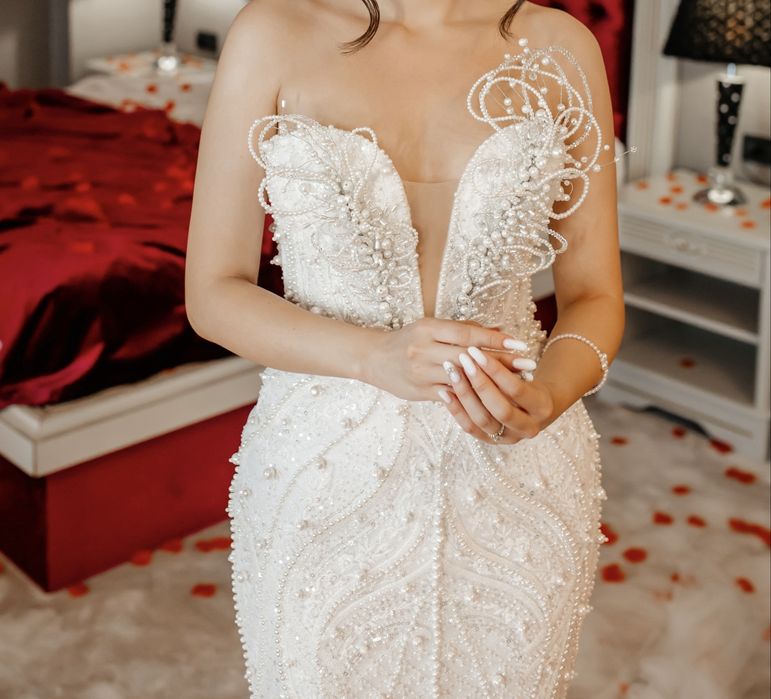 Rochie mireasă tip sirenă cu trenă detașabilă Lanovia