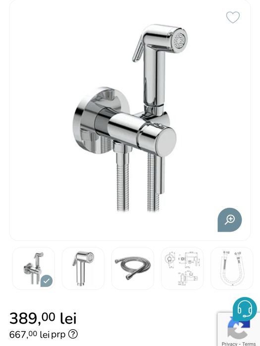 Dus igienic cu baterie Ideal Standard IdealSpray crom lucios