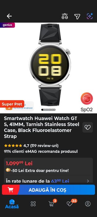 Vând Urgent Huawei watch GT 5 41mm