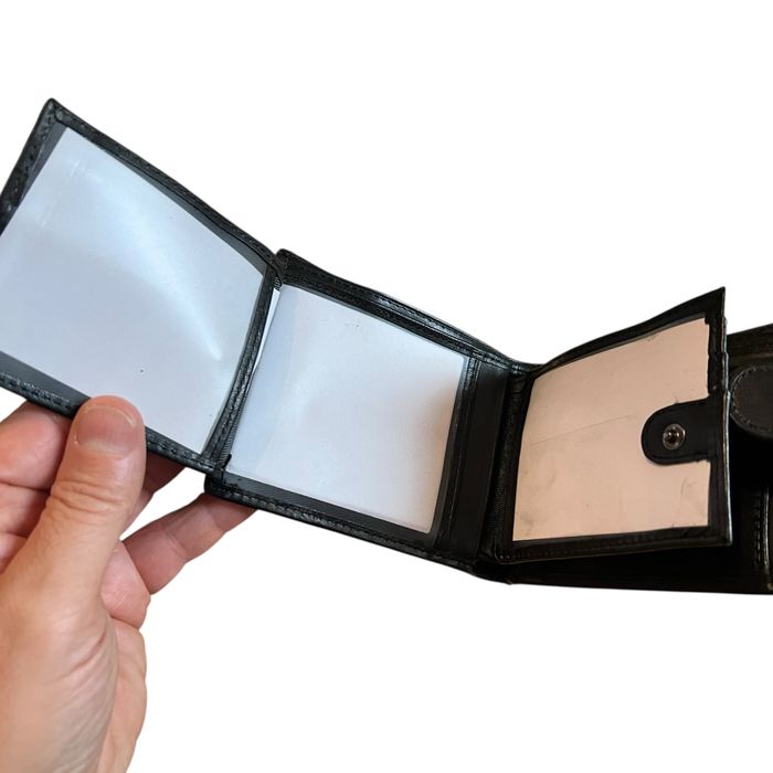 мъжки портфейл естествена кожен телешки бокс джоб за монети документи