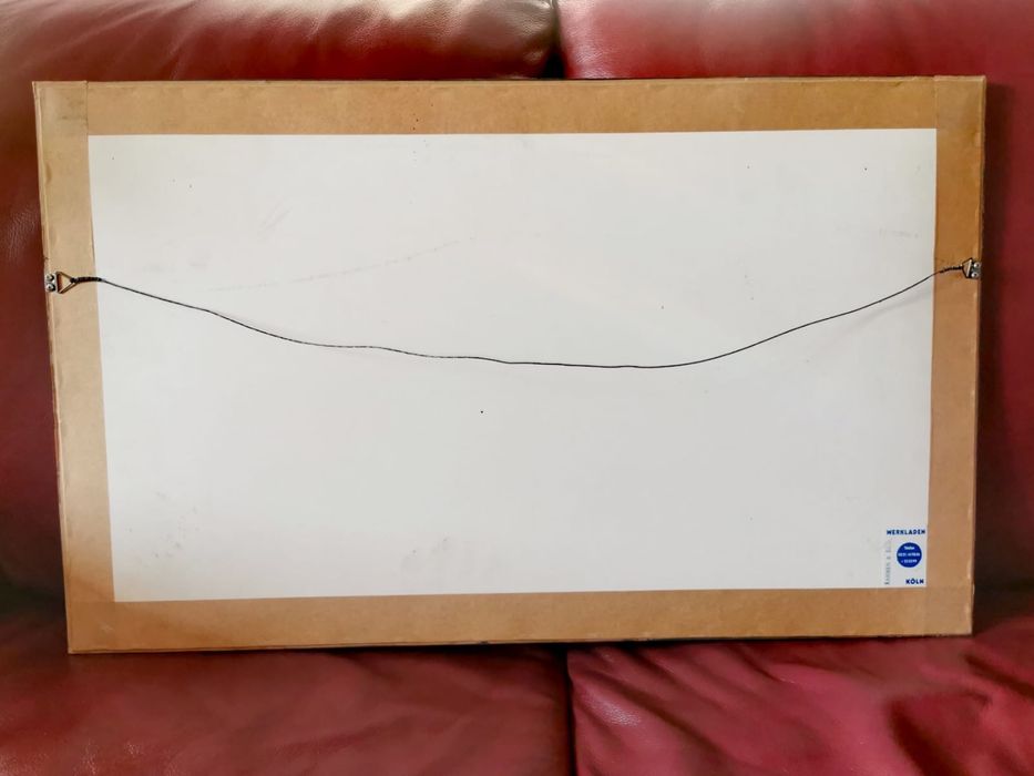 Картина принт печат на коприна подписана и датирана в рамка 1990 г.