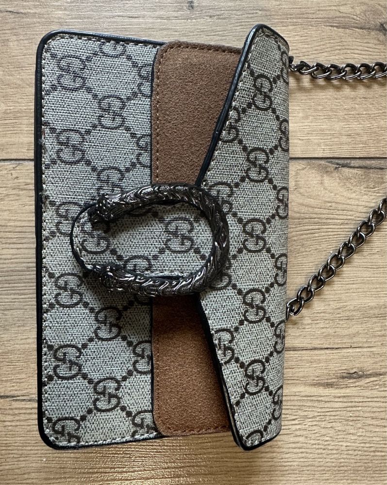 Чанта естествена кожа Gucci mini