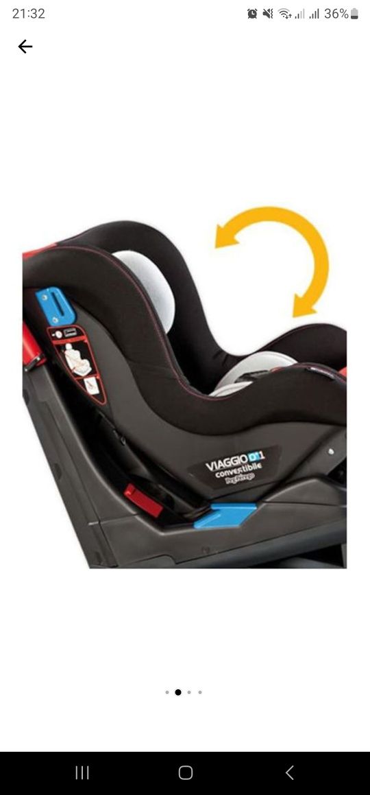 Scaun auto copil Peg-Perego Viaggio 0+1 convertible, stare foarte buna