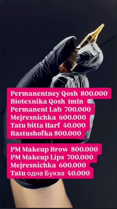 Kiprik narashka Qosh Permanent va Depilyatsiya Soch kesizh buyash Lami
