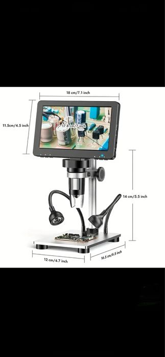 Microscop digital profesional, 7 inch, 16MP, compatibil PC, NOU
