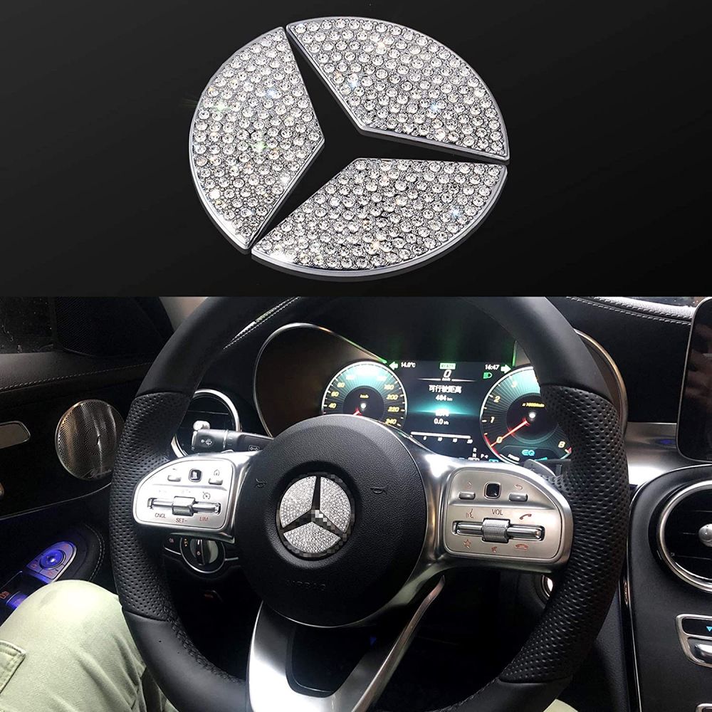 Logo Volan, autocolant cu diamante, Mercedes Benz