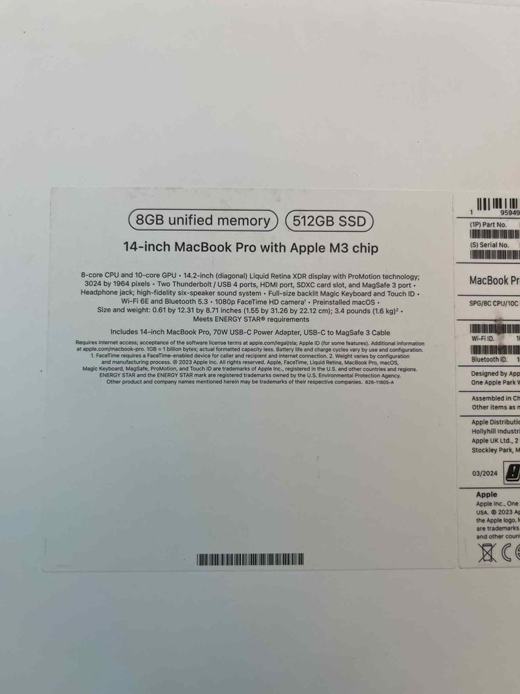 Apple Macbok pro m3