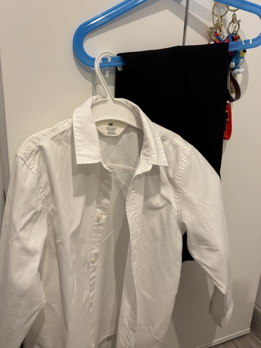 Set-Pantalon negru elegant si Camasa alba