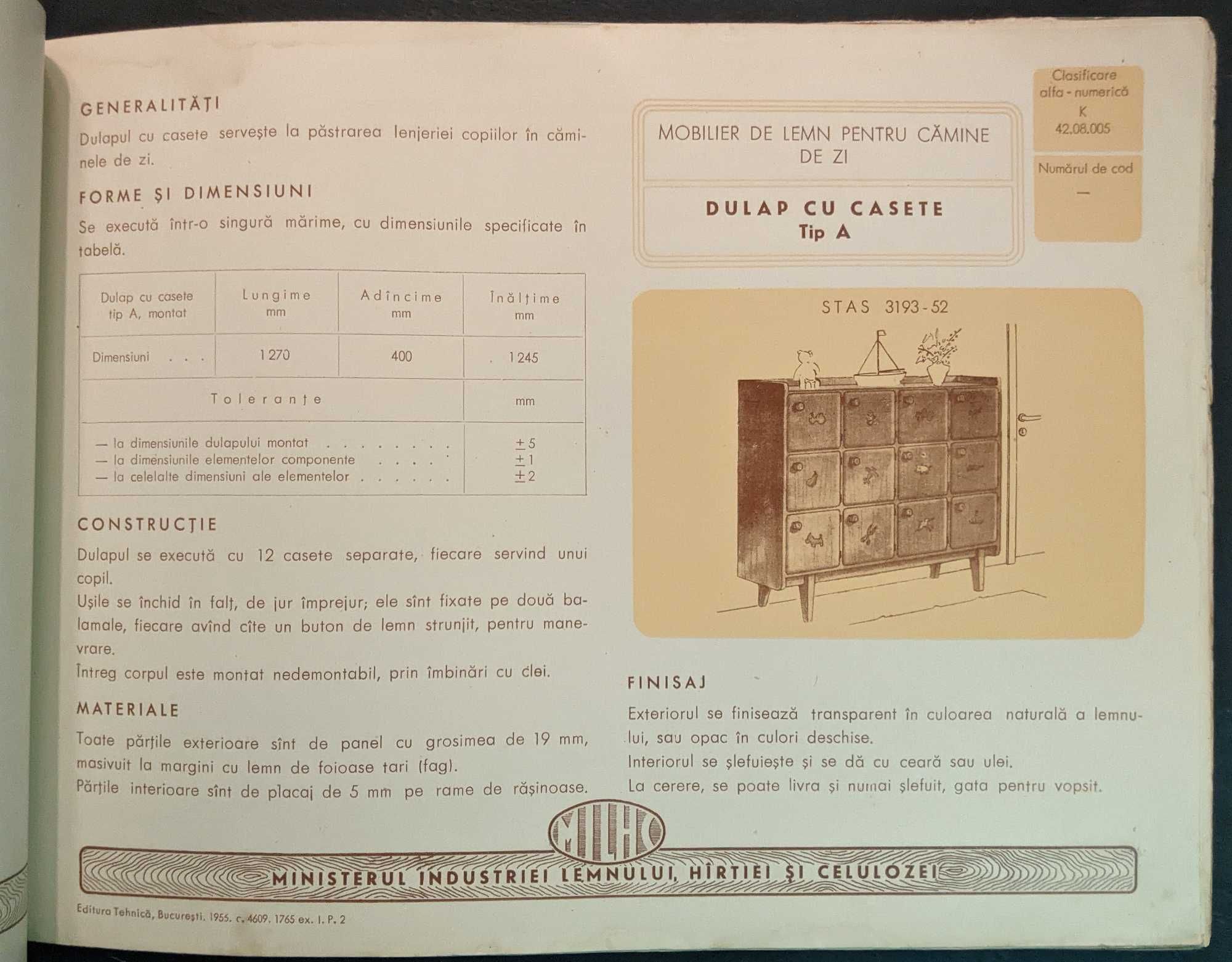 1955 CATALOG MOBILIER LEMN Mid Century Artistic Industrial RPR Romania