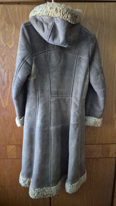 Cojoc palton dama din piele si lana, tip Alain Delon