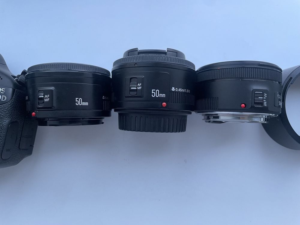 Объективы на Canon 50mm 1:1.8 II, Yongnuo, STM