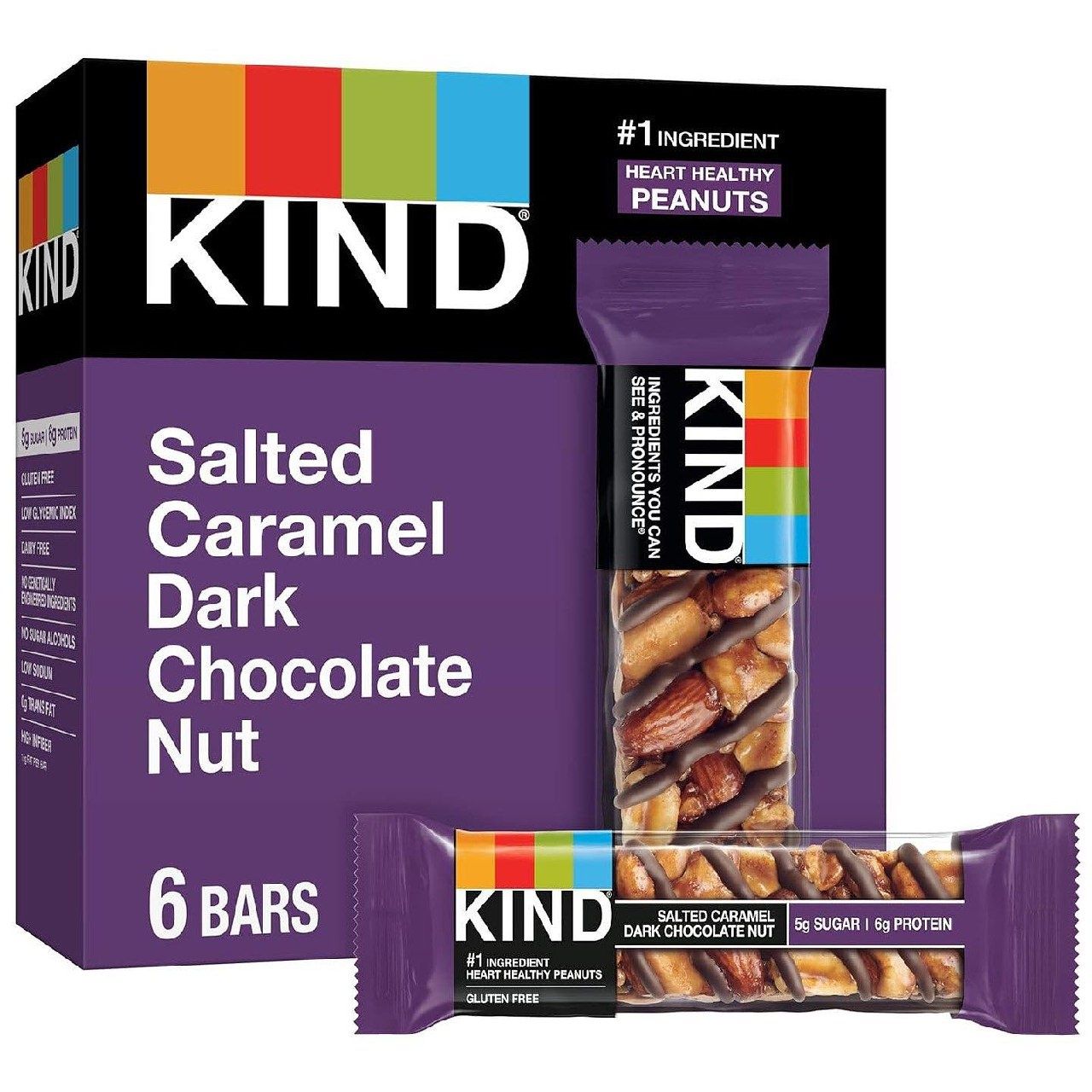 Батончики KIND, соленая карамель и темный шоколад с орехами, здоровые