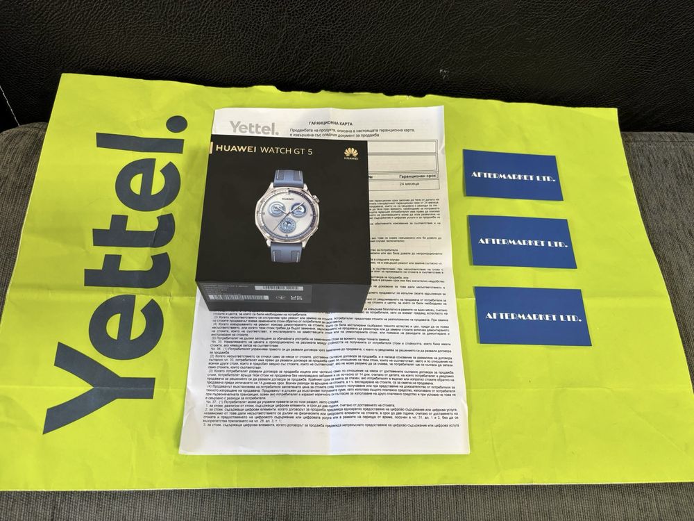 КАТО НОВ 46mm Huawei Watch GT 5 Гаранция Yettel до 2027 г. Blue