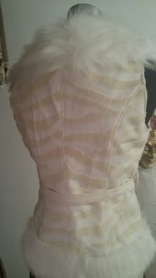 Vestă de blană artificiala cu imitație de piele