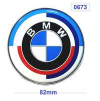 Емблема предна BMW / БМВ - 82 мм Синя с Червено -0673 ОРИГИНАЛ