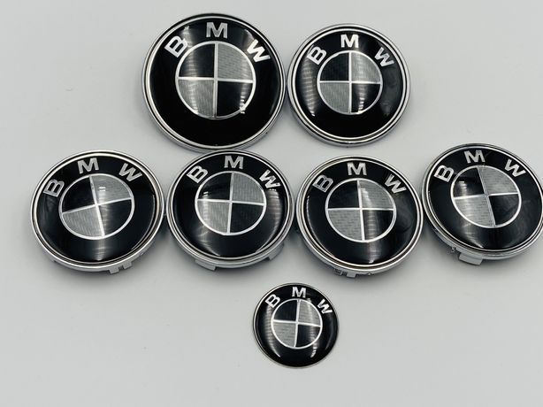 Set Embleme BMW negru/carbon 7 bucati