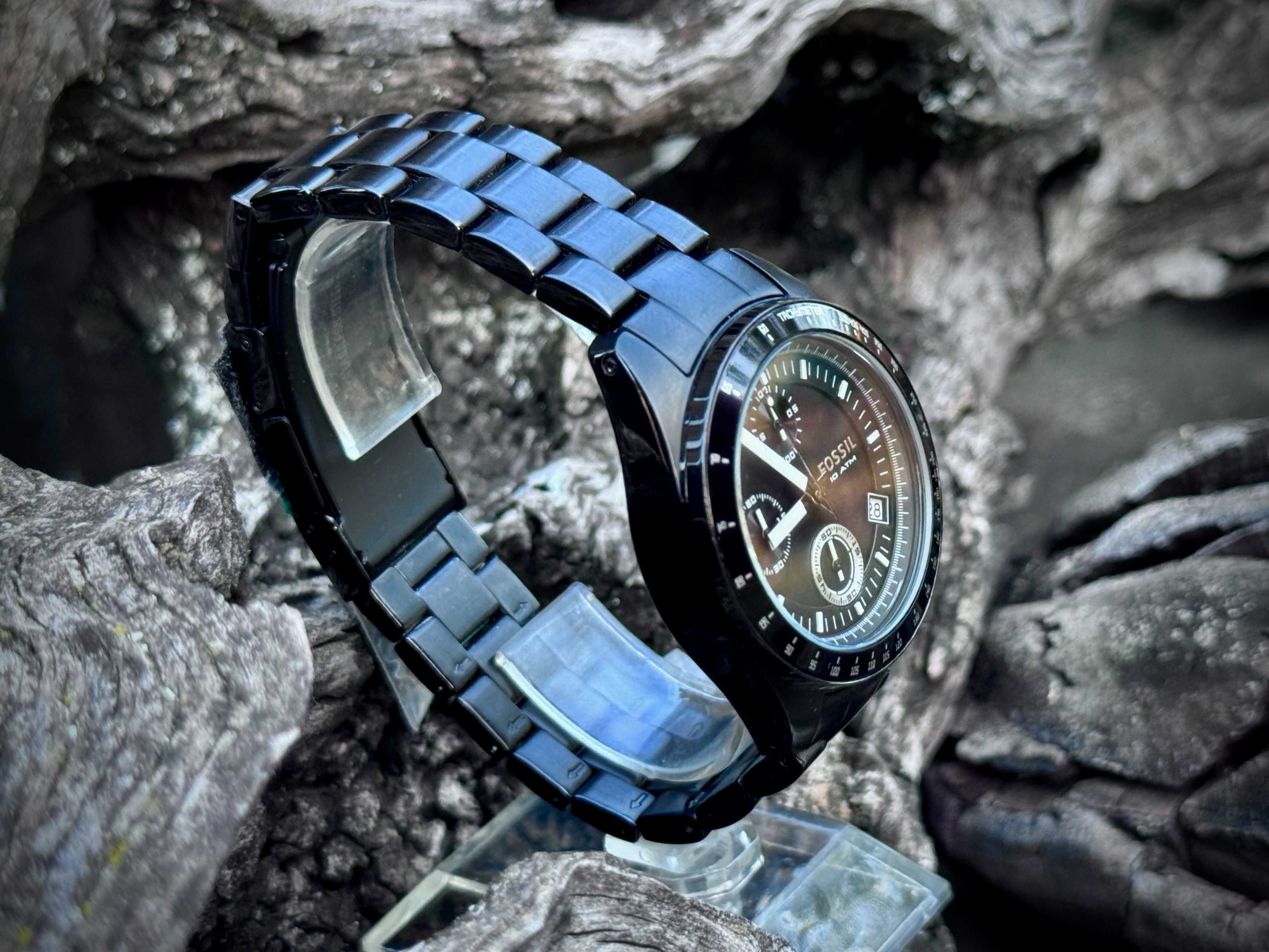 Fossil Decker Chronograph – Черен стоманен мъжки часовник