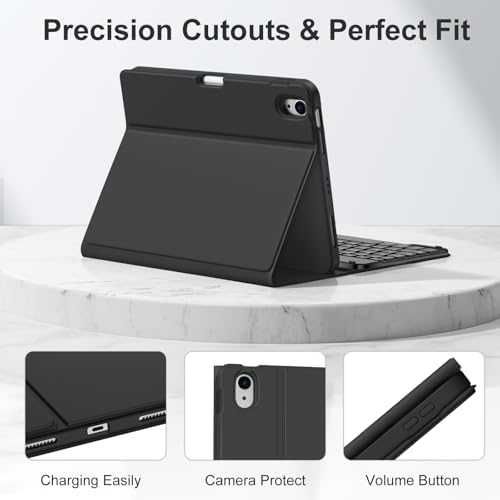 Нов калъф Bluetooth кейс за iPad Air 11” клавиатура Черен 100ч батерия