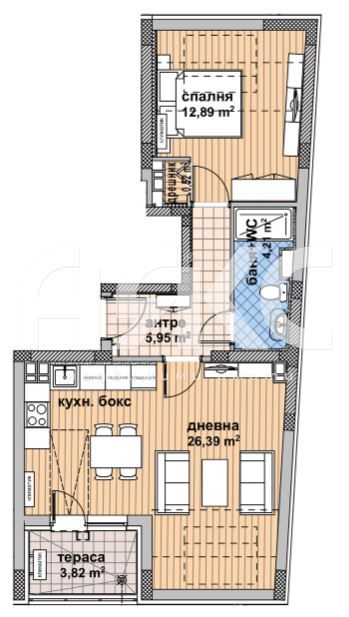 Двустаен апартамент в кв. Надежда 4 до МЕТРОСТАНЦИЯ