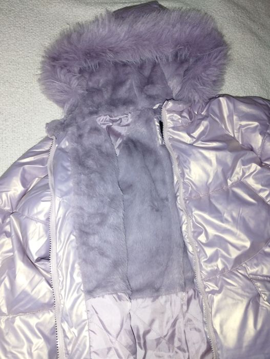 Зимно топло дълго яке р.164 лилаво