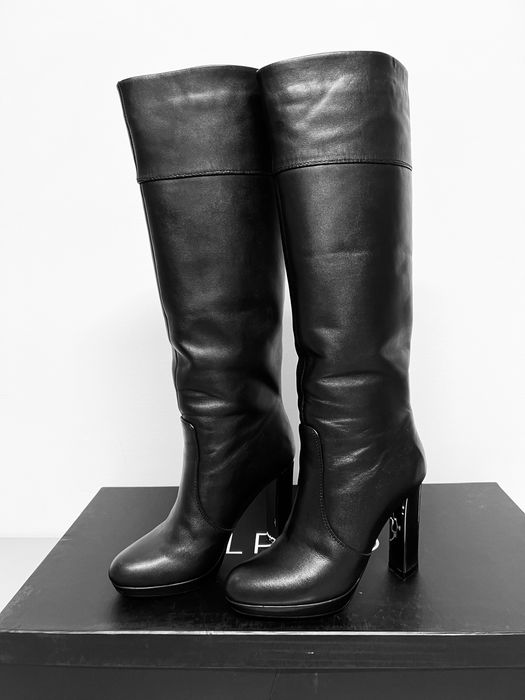 Cizme lungi din piele , Il Passo, negre , 36