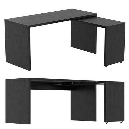 IKEA MALM - Бюро с подвижен плот, черно