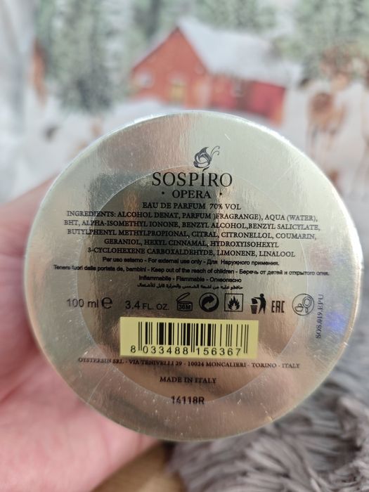 Sospiro Opera 100 ml — Eau de Parfum,(Оригинален)+Партиден номер