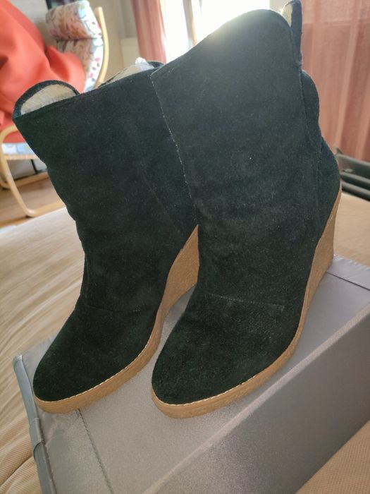 Cizme negre piele întoarsă Pull & Bear mărime 40