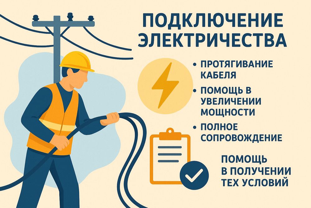 Подключение электричества, помощь в увеличение мощности в офисах