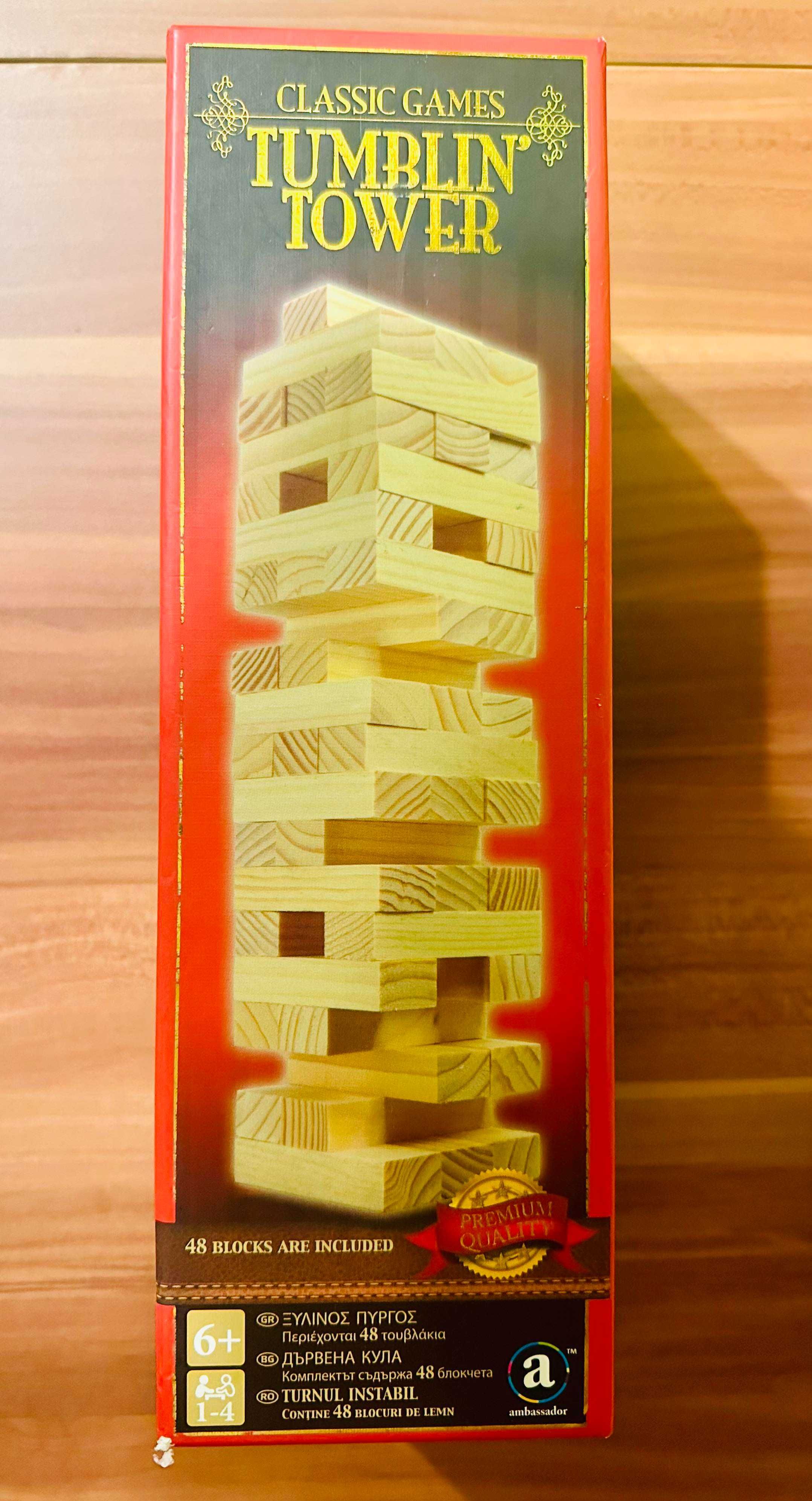 Joc interactiv Tumblin Tower, 48 piese, din lemn - 33 lei