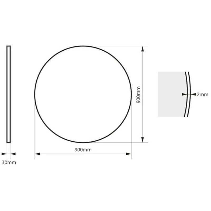 Oglinda rotunda, cadru alb dimensiune 90cm Ventura