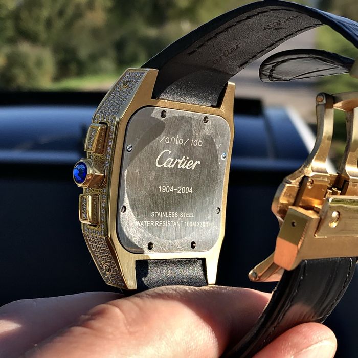 ceas cartier santos 100 white dial