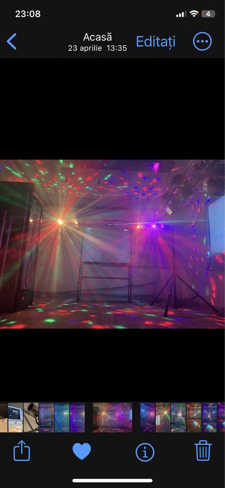 Schela lumini laser beam moving glob disco club bar led par dmx scaner