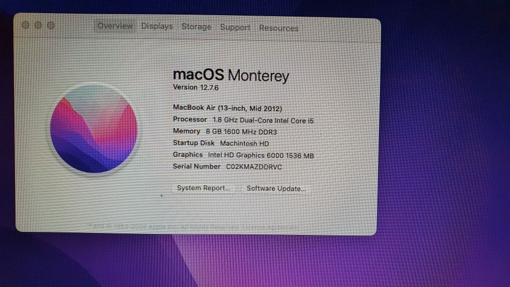 Apple MacBook Air 1.8GHz  i5 -/13 -inch/A1466 - 2012