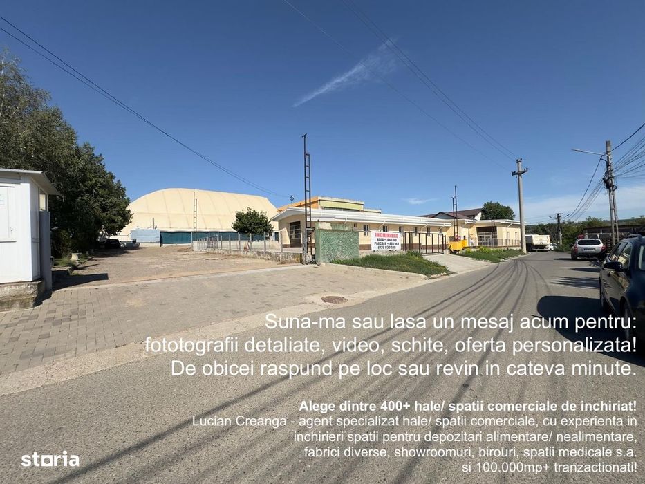 Hala, spatiu comercial 110mp-445mp, parcare 480mp, zona Antibiotice