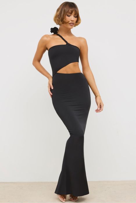 Нова черна дълга официална рокля OhPolly 12UK/ М размер