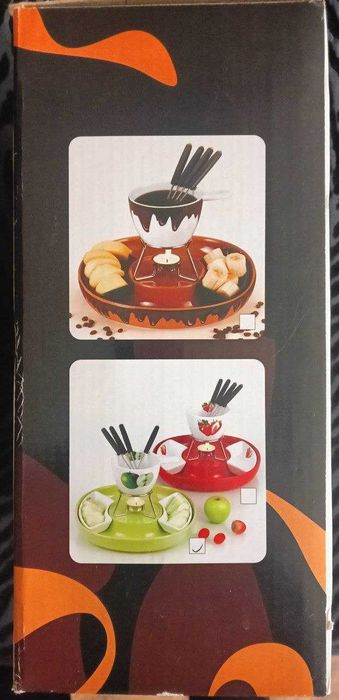 Kомплект за Шоколадово Фондю – Fonduta Cioccolato, ерамика, чисто нов