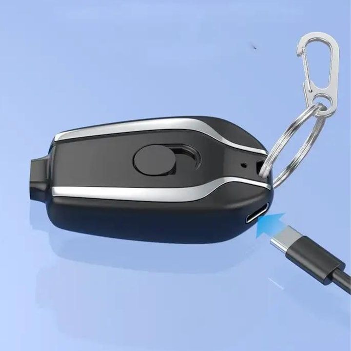Външна батерия TU&YA, Тип ключодържател, 1500 mAh, Черен, Съвместима