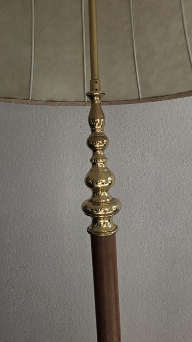 Lampa lemn metal si piele