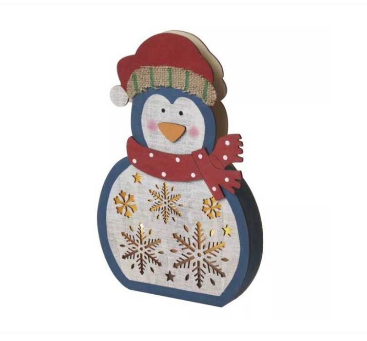 ZY2332- LED коледна фигура ПИНГВИН, топла светлина, 2хААА, 20/30см