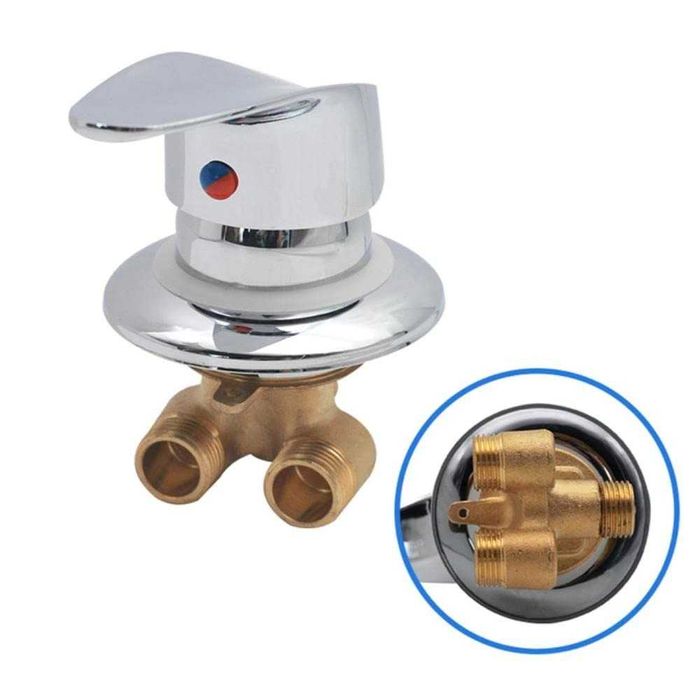 Mixer de dus din alama, cu robinet de amestec pentru apa calda si rece
